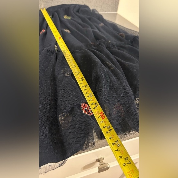 Zara Black Tulle Skirt with Beads and Embroidery - Picture 6 of 9